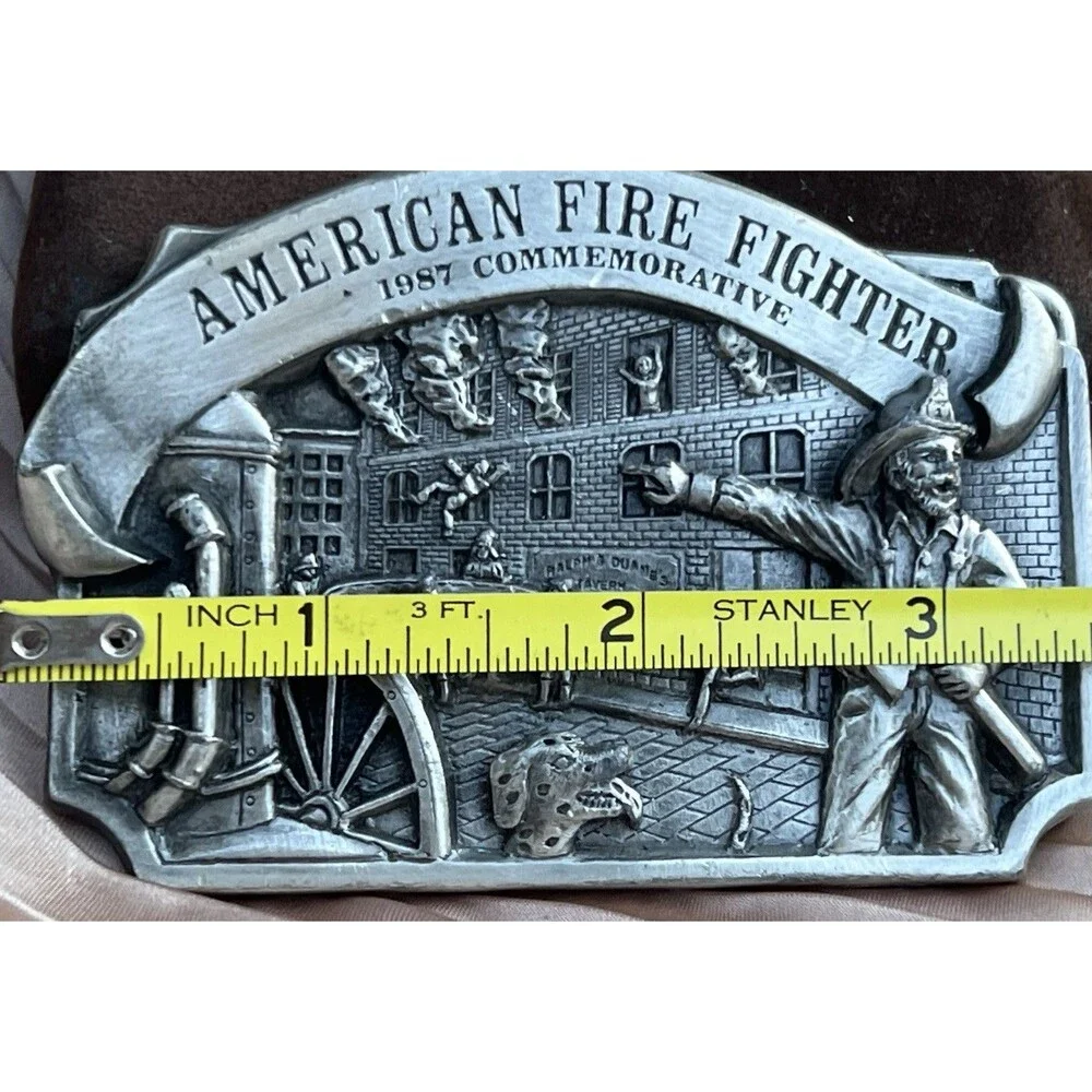 1987 Arroyo Grande American Fire Fighter Belt Buckle LE #69/5000 USA Pewter